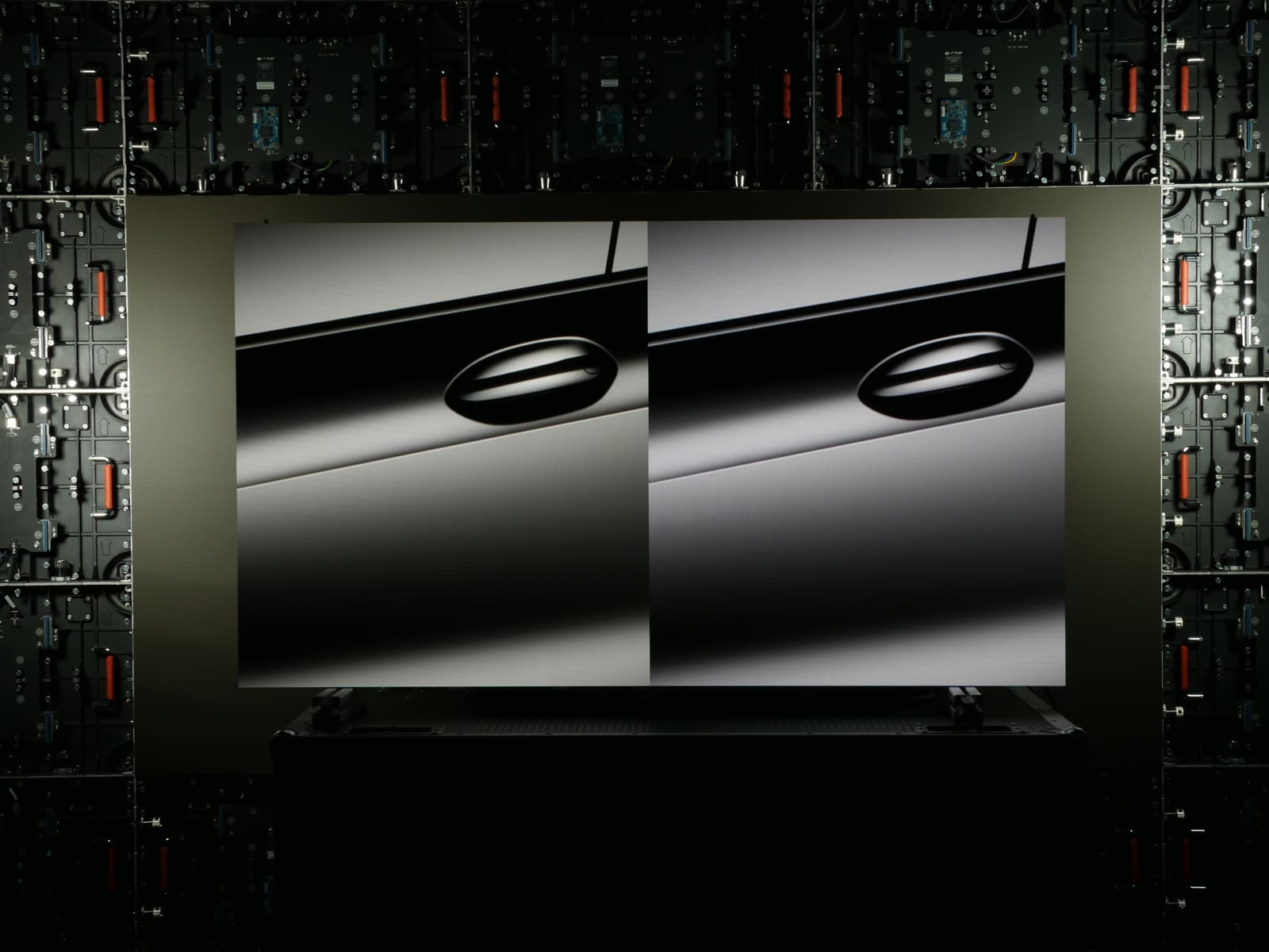 Grey scale car body panel comparison on TRUE dvLED, judging highlight and surface detail
