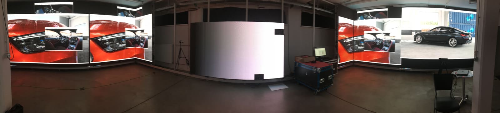 Wide view of the TRUE lab in Kassel with several dvLED reference walls