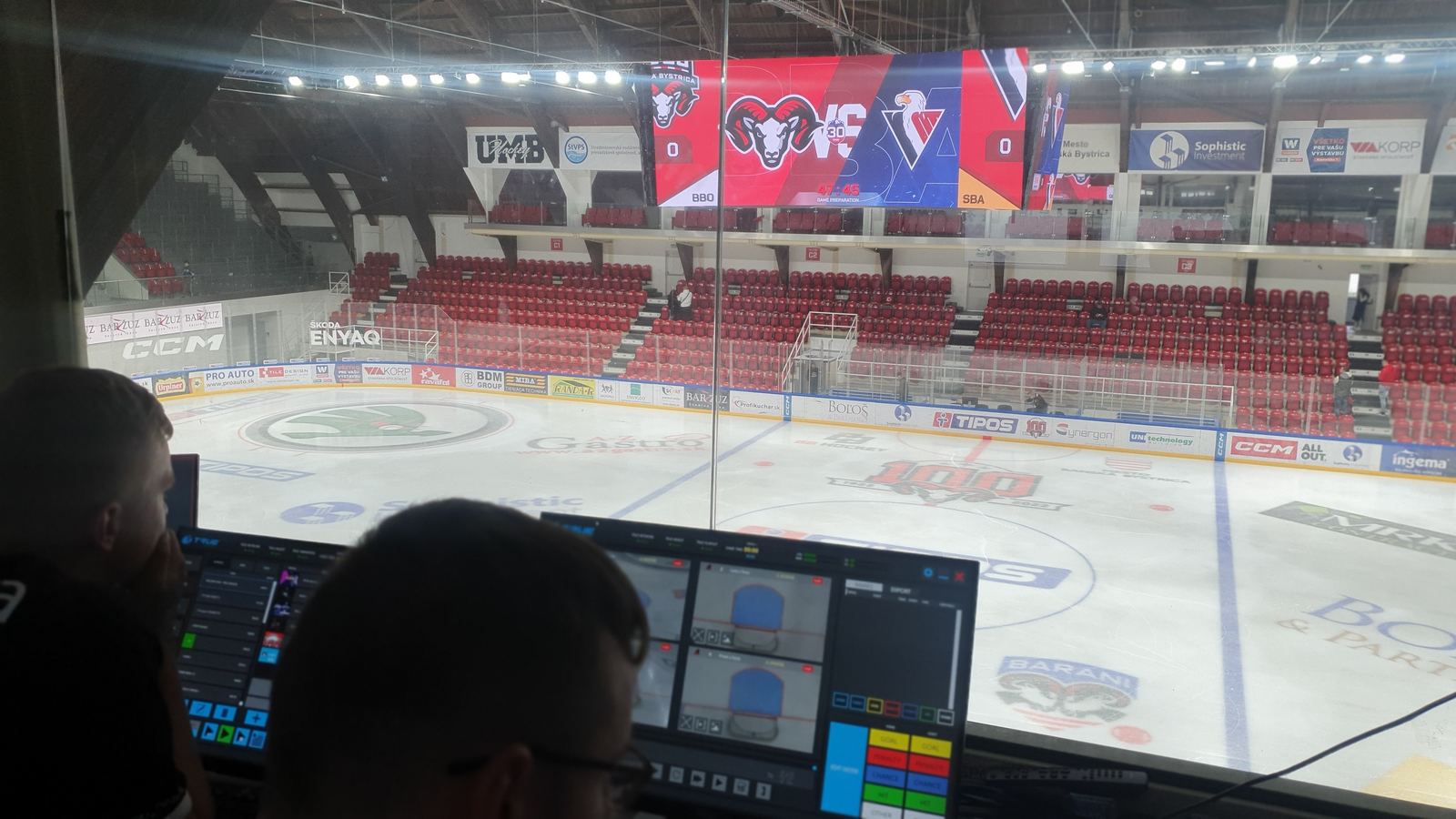 Arena control position overlooking TRUE dvLED displays