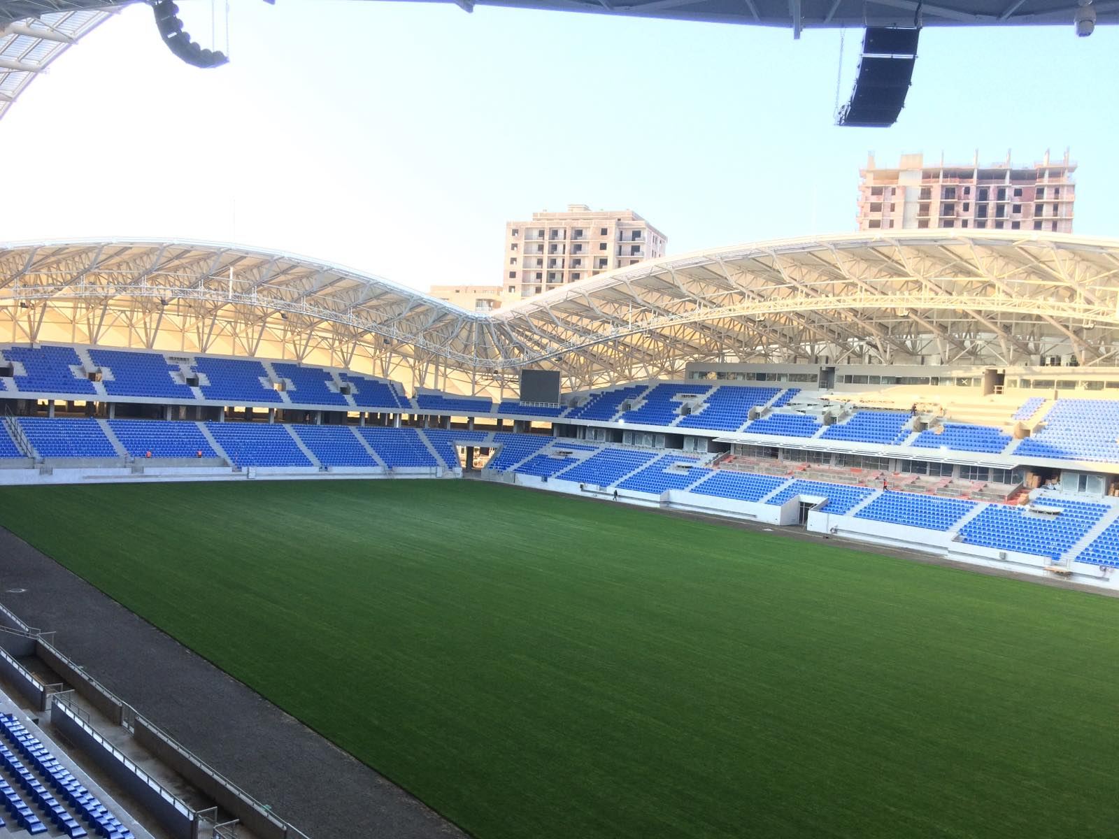 Football stadium with TRUE dvLED perimeter boards